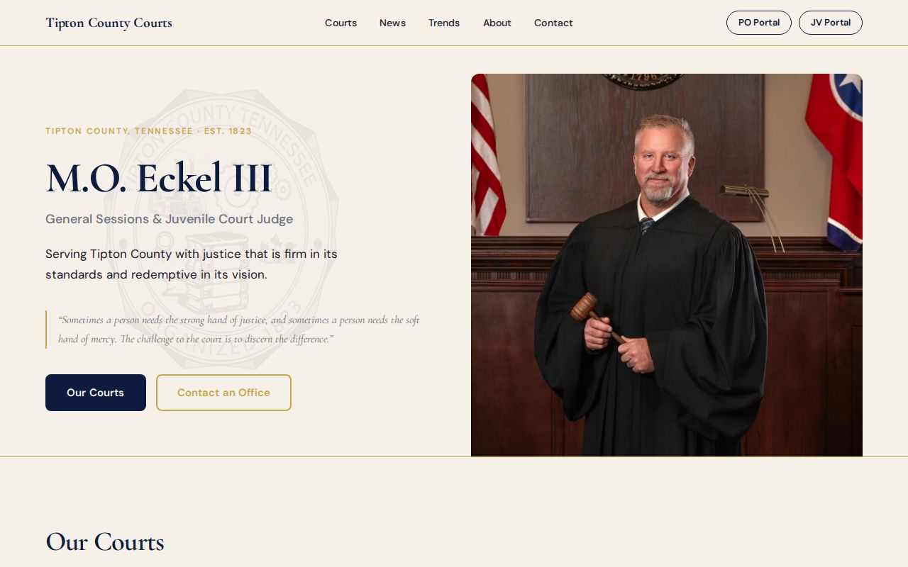 Tipton County active warrant records: public court dashboard and division information
