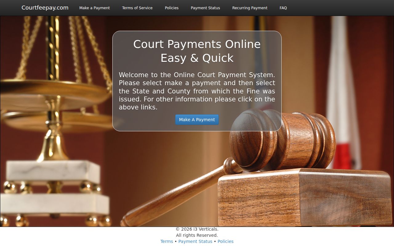 Tipton County traffic warrant records: court-fee payment interface, not a warrant search