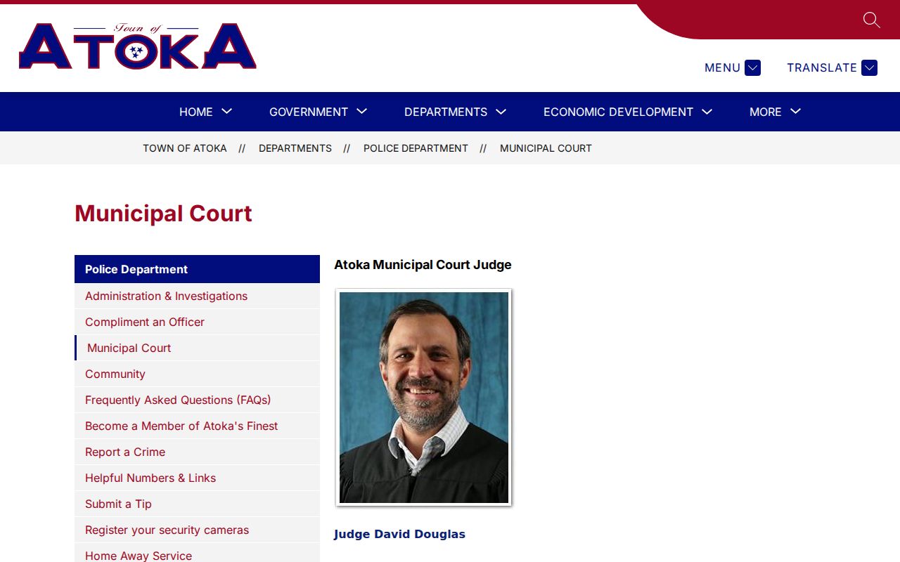 Atoka warrant records: Municipal Court ticket and court-fine route