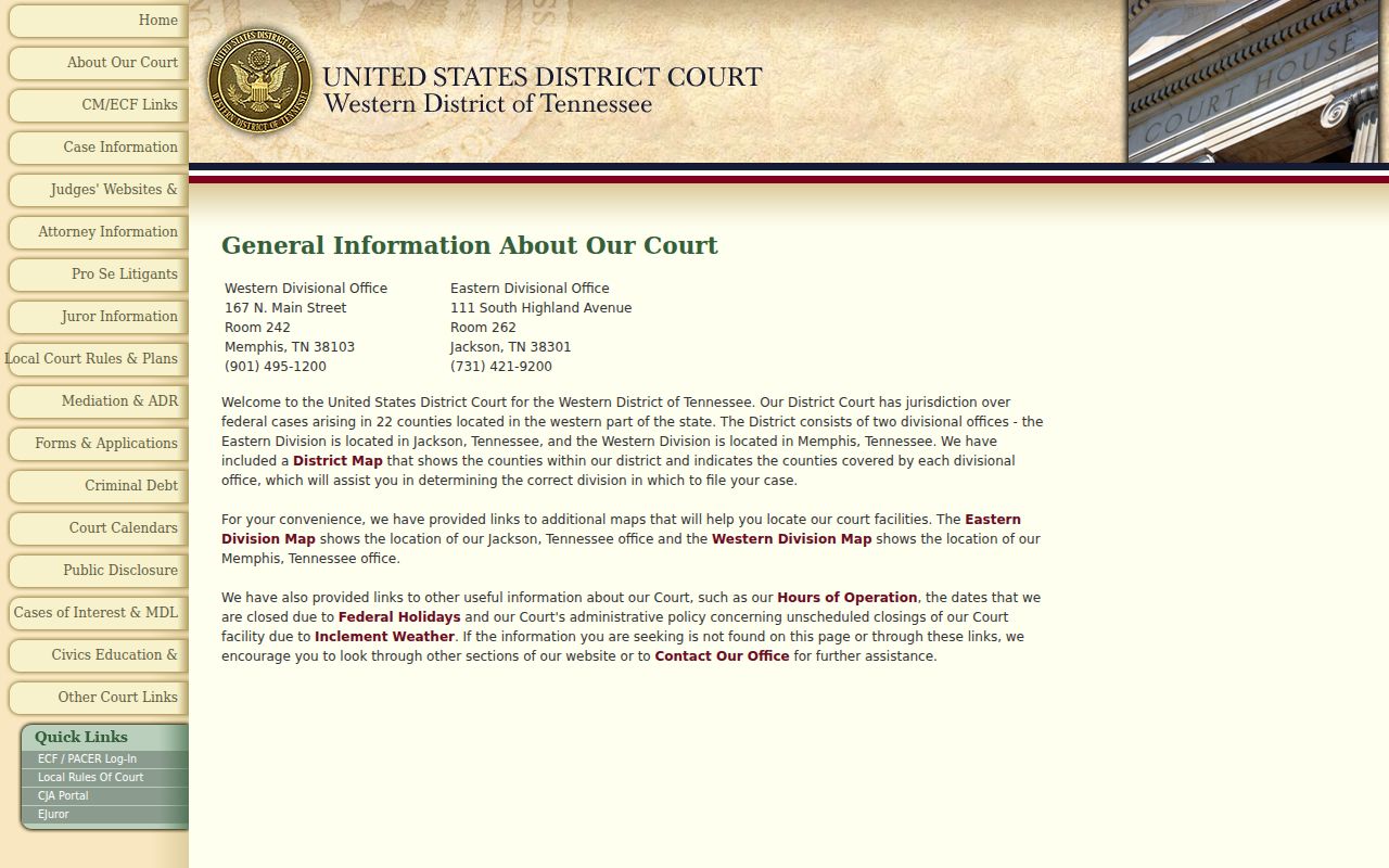 Tipton County warrant search: federal court division information for local residents
